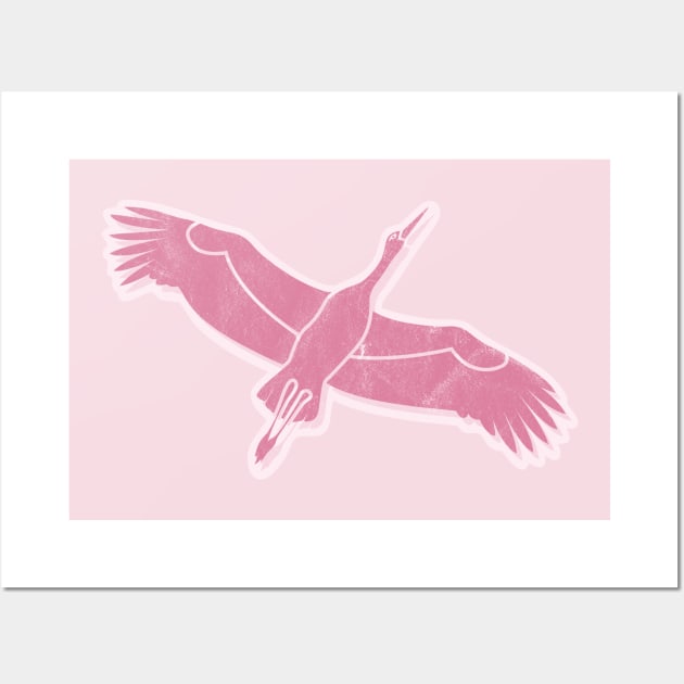 Pink Stork pattern Wall Art by Victor Ribeiro